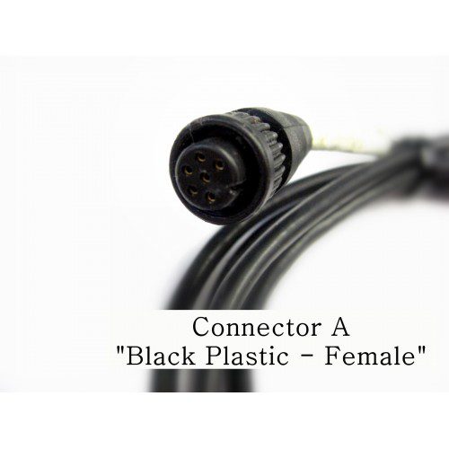 A black plastic cable with a connector attached to it.