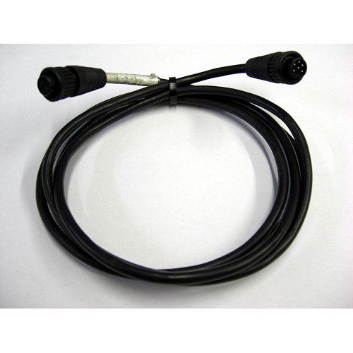 A black cable with two connectors on it.