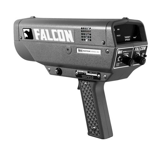 A falcon handheld video camera with a handle.