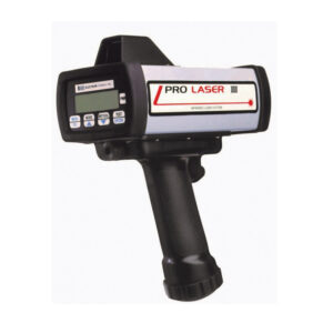 A black and silver handheld laser level