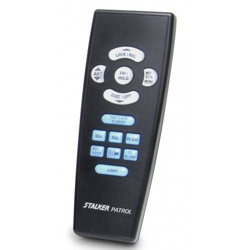 A remote control is shown with the buttons lit up.