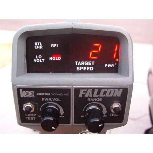 A close up of the falcon 2 1 mhz radio control unit