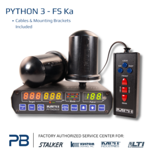 MPH Python III FS. Shows Fastest car in pack, and also shows same direction traffic in moving mode
