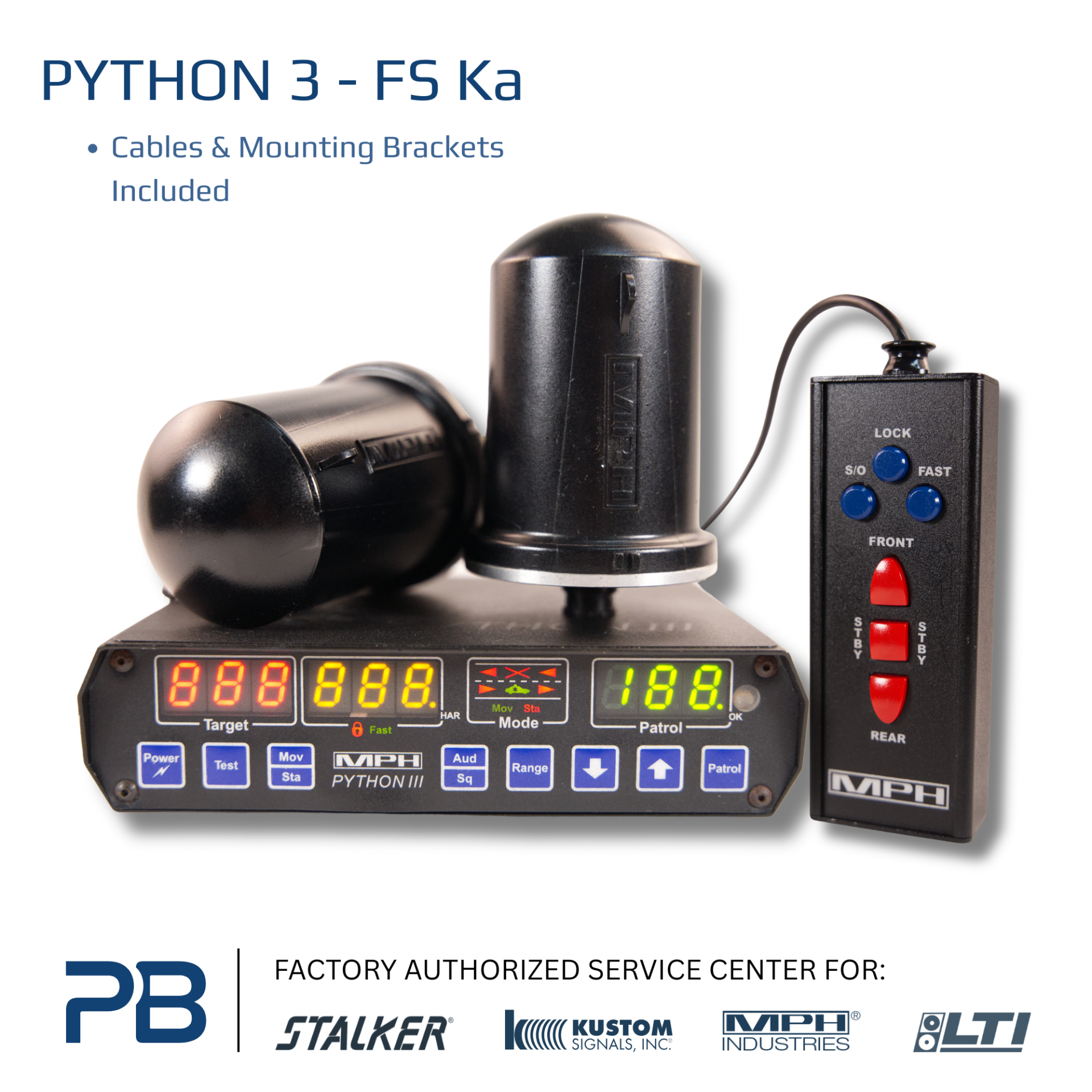 MPH Python III FS. Shows Fastest car in pack, and also shows same direction traffic in moving mode