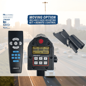 Radar device with remote and dash mount.