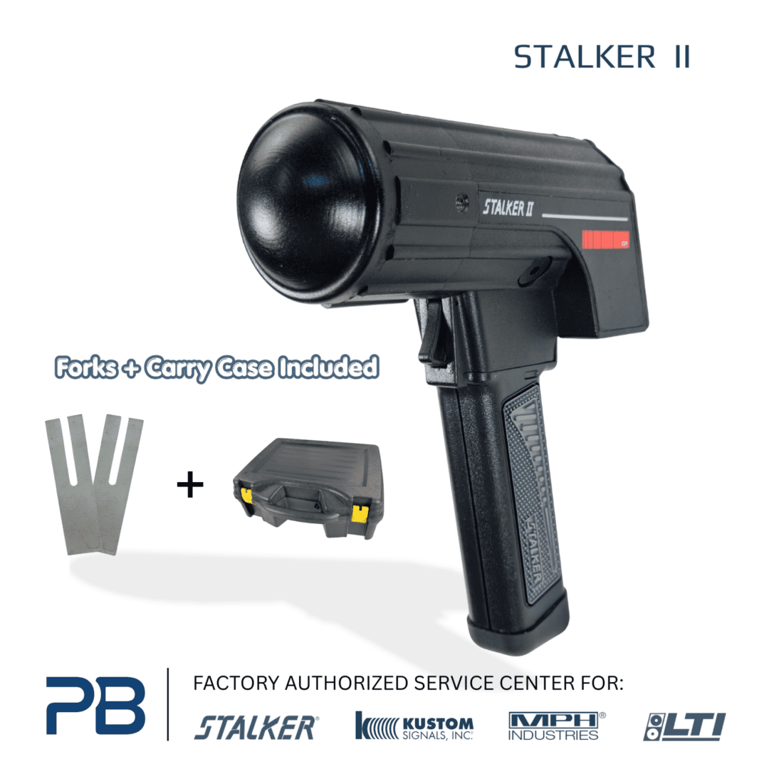 Radar gun with forks and carry case.