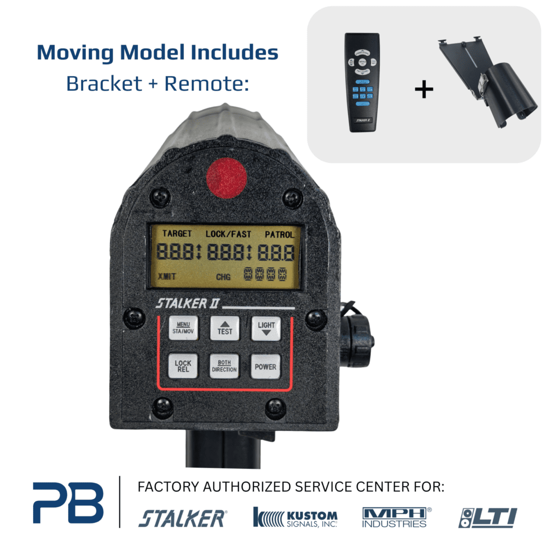 Radar device with remote and bracket.