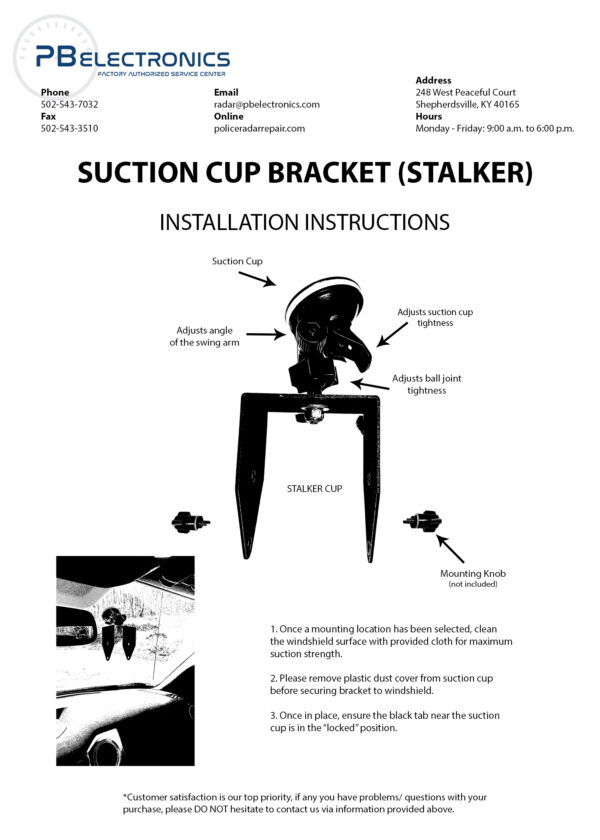 A black and white picture of the instructions for a suction cup bracket.