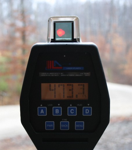 A close up of the electronic speed limit